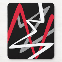 Mousepad, zwart, rood, grijs, wit, abstract