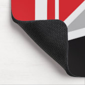 Mousepad, zwart, rood, grijs, wit, abstract muismat (Hoek)