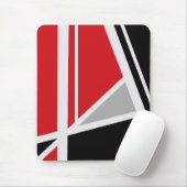 Mousepad, zwart, rood, grijs, wit, abstract muismat (Met muis)