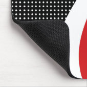 Mousepad, zwart, rood, wit, abstract, stippen muismat (Hoek)