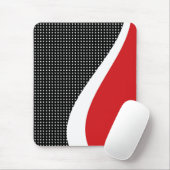 Mousepad, zwart, rood, wit, abstract, stippen muismat (Met muis)