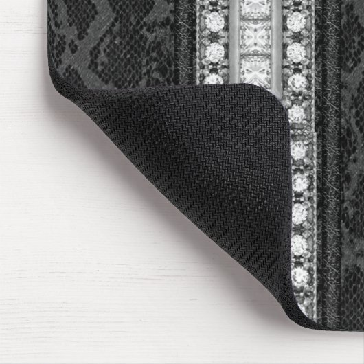 Mousepad Zwarte Lederen Diamanten (047-051) Muismat (Hoek)