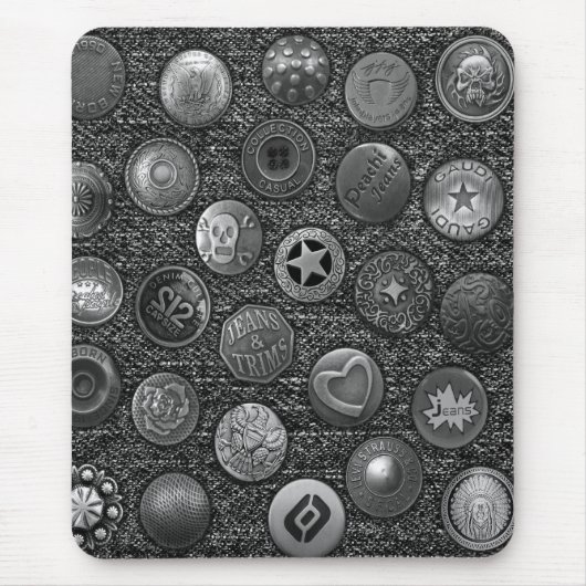 Mousepad, zwarte spijkerbroek met knoppen muismat (Voorkant)