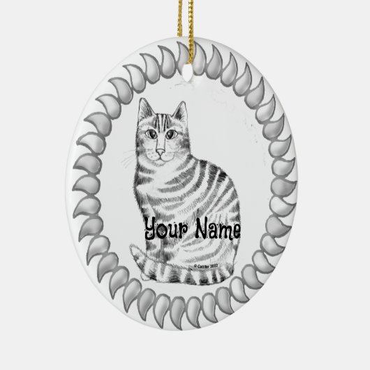 Mouser Tabby Cat Keramisch Ornament (Rechts)