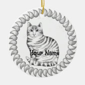 Mouser Tabby Cat Keramisch Ornament (Voorkant)