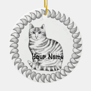Mouser Tabby Cat Keramisch Ornament
