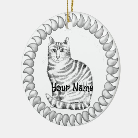 Mouser Tabby Cat Keramisch Ornament (Links)