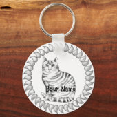 Mouser Tabby Cat Sleutelhanger (Voorkant)
