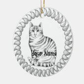 Mouser Tabby Kat Keramisch Ornament (Links)