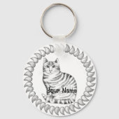 Mouser Tabby Kat Sleutelhanger (Voorkant)