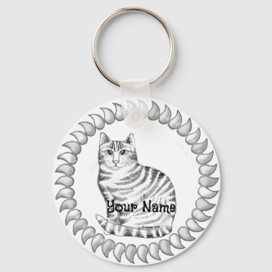 Mouser Tabby Kat  Sleutelhanger (Voorkant)