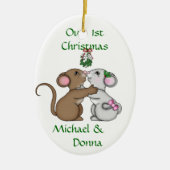 Mousey Love Kerstmis Keramisch Ornament (Voorkant)
