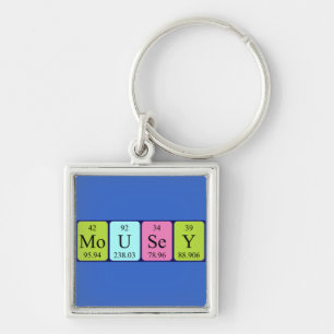 Mousey periodieke table name keying sleutelhanger