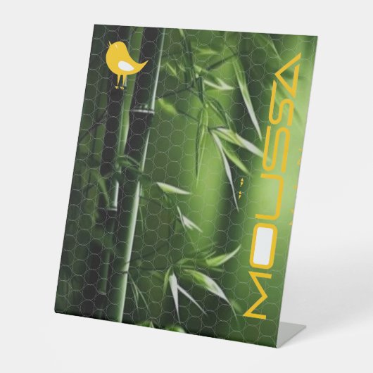 MOUSSA RECLAMEBORD MET VOETSTUK (Voorkant)