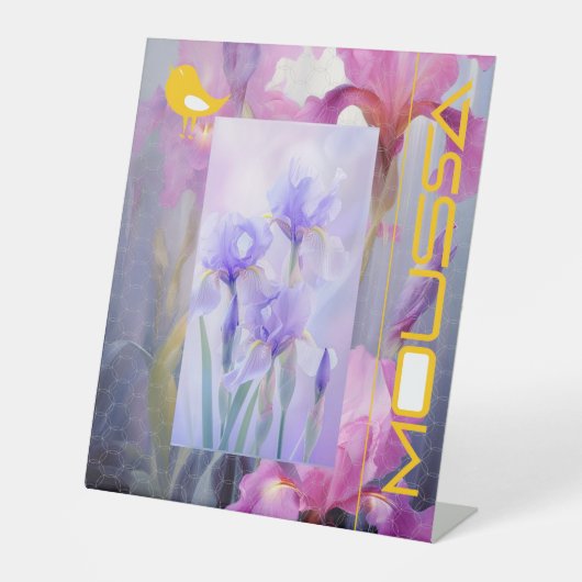 MOUSSA RECLAMEBORD MET VOETSTUK (Voorkant)