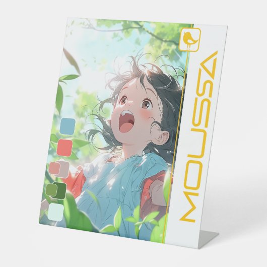 MOUSSA VOETSTUK BORDJE RECLAMEBORD MET VOETSTUK (Voorkant)