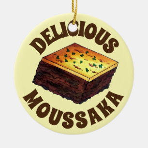 Moussaka Grieks-mediterraan voedseleiplant Aardapp Keramisch Ornament