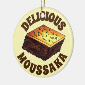 Moussaka Grieks-mediterraan voedseleiplant Aardapp Keramisch Ornament (Links)