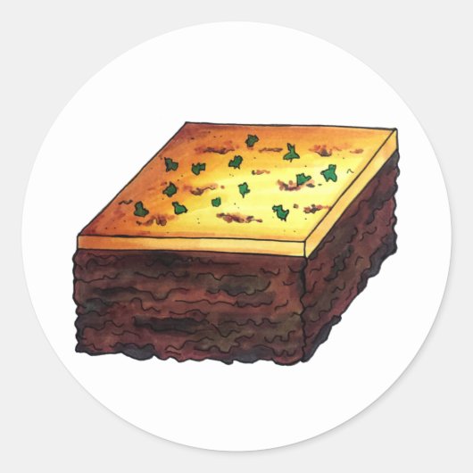 Moussaka Grieks-mediterraan voedseleiplant Aardapp Ronde Sticker (Voorkant)