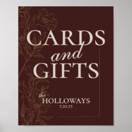 Mousse Brown Wedding Bridal Shower Cards and Gifts Poster