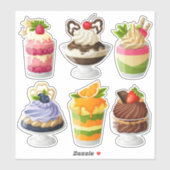 "Mousse Desserts" Assorted Vinyl Sticker Blad (Vel)