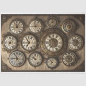 Mousseline Clocks and map Tissue paper Decoupage Tissuepapier (Voorkant)