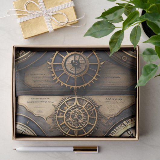 Mousseline Clocks Steampunk watches Tissue paper Tissuepapier (Geschenk)