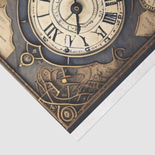 Mousseline Clocks Steampunk watches Tissue paper Tissuepapier (Detail)