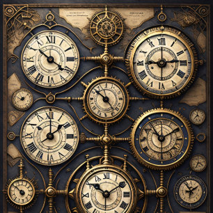 Mousseline Clocks Steampunk watches Tissue paper Tissuepapier