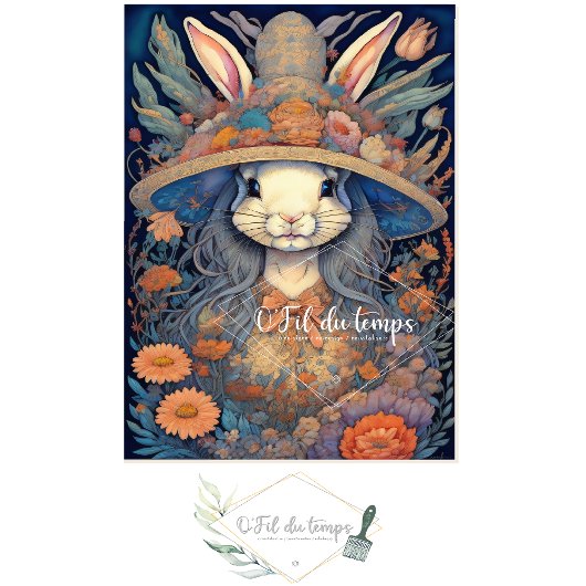 Mousseline Cute Bunny Flower hat V4 Tissue paper Tissuepapier