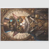 Mousseline Cute Cat Steampunk Hat Tissue paper Tissuepapier (Voorkant)