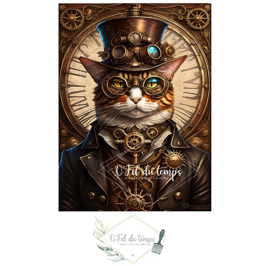 Mousseline Cute Cat Steampunk Hat Tissue paper Tissuepapier