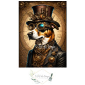 Mousseline Cute Dog Steampunk Hat Tissue paper Tissuepapier