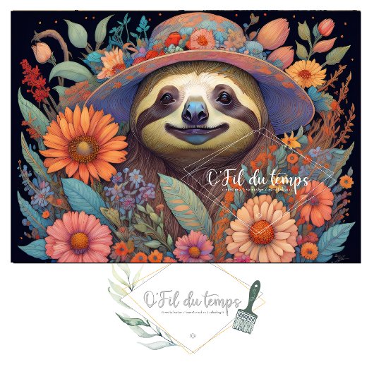 Mousseline Cute Sloth & Flower Hat v5 Tissue paper Tissuepapier