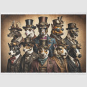 Mousseline Dogs Steampunk Hat Tissue paper Tissuepapier (Voorkant)