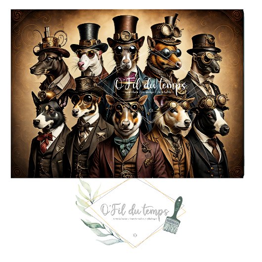 Mousseline Dogs Steampunk Hat Tissue paper Tissuepapier