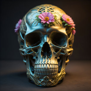 Mousseline Floral skull v3 Steampunk tissue paper Tissuepapier