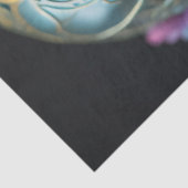 Mousseline Floral skull v3 Steampunk tissue paper Tissuepapier (Detail)