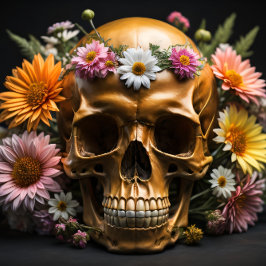 Mousseline Floral skull v7 Steampunk tissue paper Tissuepapier