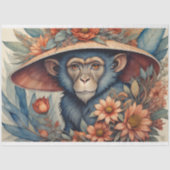 Mousseline Flower Hat cute chimp v11 Tissue paper Tissuepapier (Voorkant)