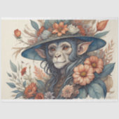 Mousseline Flower Hat cute chimp v12 Tissue paper Tissuepapier (Voorkant)