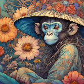 Mousseline Flower Hat cute chimp v13 Tissue paper Tissuepapier