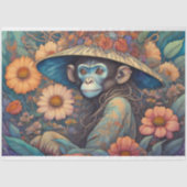 Mousseline Flower Hat cute chimp v13 Tissue paper Tissuepapier (Voorkant)