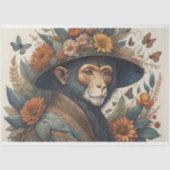 Mousseline Flower Hat Monkey chimp v5 Tissue paper Tissuepapier (Voorkant)