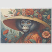 Mousseline Flower Hat Monkey chimp v6 Tissue paper Tissuepapier (Voorkant)