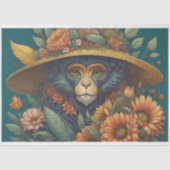 Mousseline Flower Hat Monkey chimp v7 Tissue paper Tissuepapier (Voorkant)