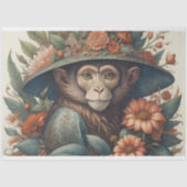 Mousseline Flower Hat Monkey chimp v9 Tissue paper Tissuepapier (Voorkant)