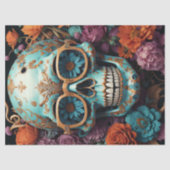Mousseline Flower Skull Paper v2- tissuepapier (Voorkant)