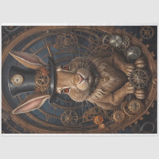 Mousseline Hare Steampunk Hat Tissue paper Tissuepapier (Voorkant)