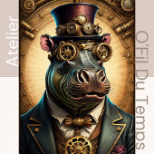 Mousseline Hippopotamus Steampunk Hat Tissue paper Tissuepapier